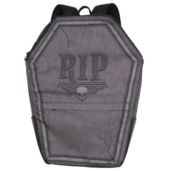 Bags | Tombstone Coffin Charcoal Gray Backpack Padded Straps  display picture 3